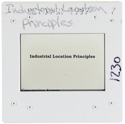 Industrial Location Principles