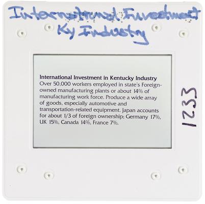 International Investment Kentucky Industry