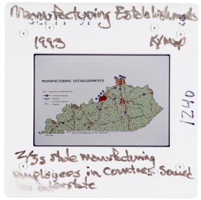 Manufactoring Establishments 1993 Kentucky Map