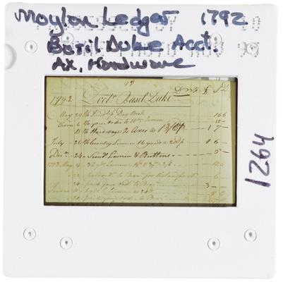 Moylan Ledger 1792 Basil Duke Account Ax. Hardware