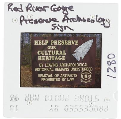 Red River Gorge Preserve Archaeology Sign