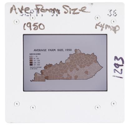 Average Farm Size 1950 Kentucky Map