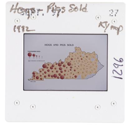 Hogs and Pigs Sold 1992 Kentucky Map