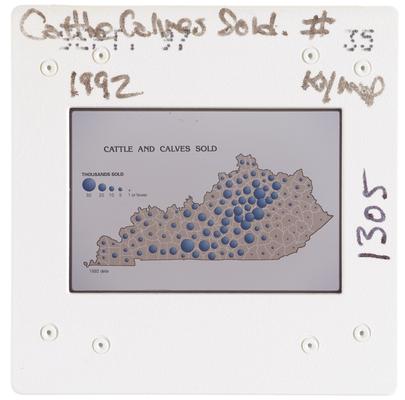 Cattle-Calves Sold 1992 Kentucky Map