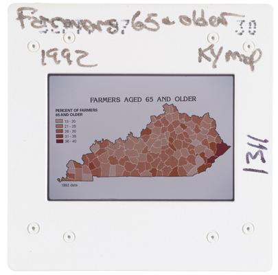 Farmers 65 and older 1992 Kentucky Map