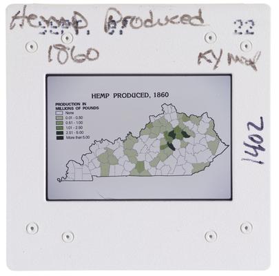 Hemp Produced 1860 Kentucky Map