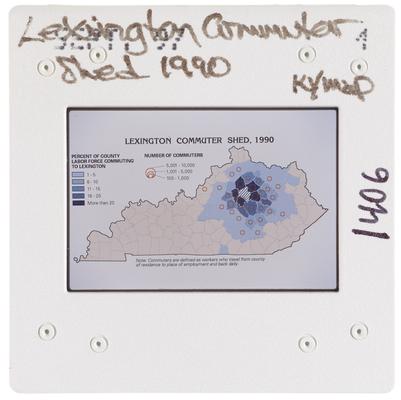 Lexington Commuter Shed 1990 Kentucky map