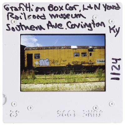 Grafitti on Box Car, L&N yard Railroad Museum Southern Avenue, Covington, Kentucky