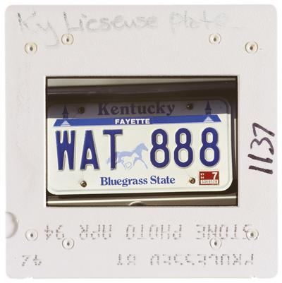 Kentucky license plate