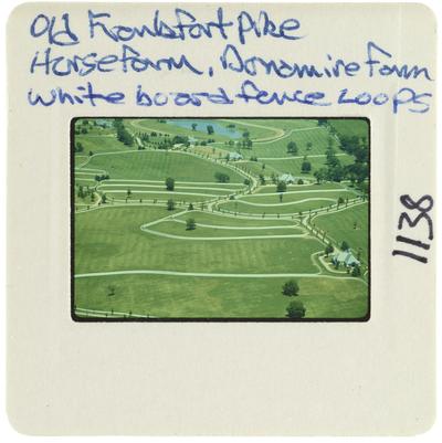 Old Frankfort Pike horse farm, Donamire Farm - white board fence loops