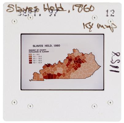 Slaves Held, 1860 Kentucky map