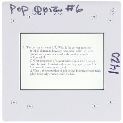 Pop Quiz 6