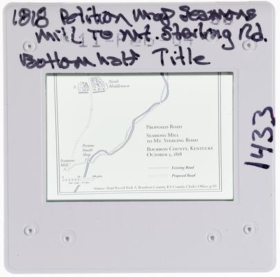 1818 Petition Map Seamons Mill to Mt. Sterling Road bottom half title