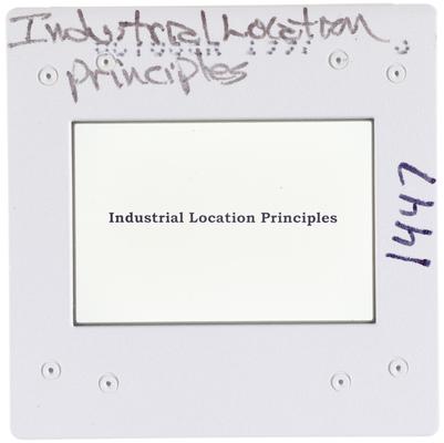 Industrial Location Principles