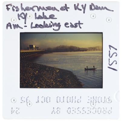 Fisherman at Kentucky Dam Kentucky Lake AM - Looking east