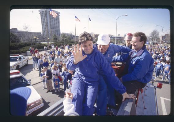 Rick Pitino and Bill Keightley in UK parade