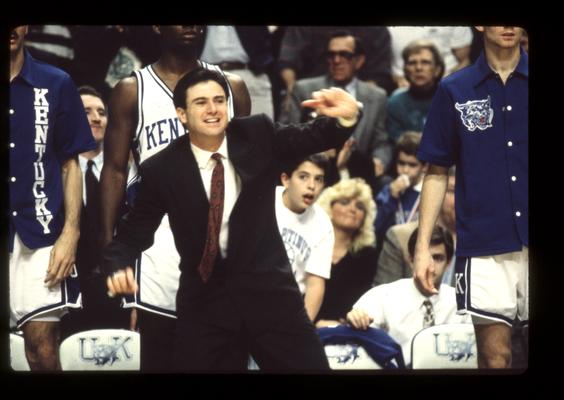 Rick Pitino coaching from bench; UK vs. Ole Miss