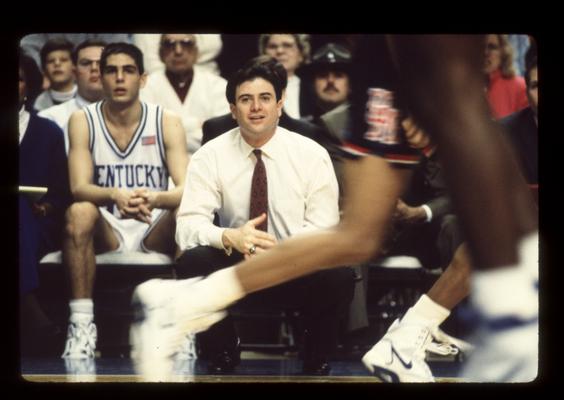 Rick Pitino coaching, Jeff Brassow on bench; UK vs. Ole Miss