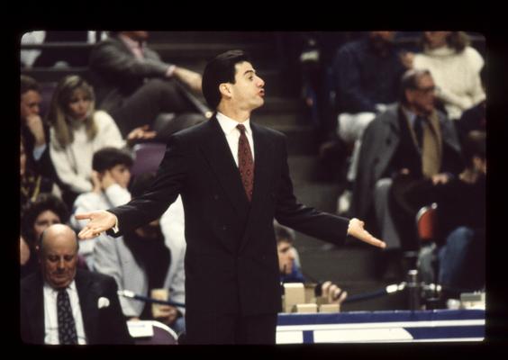 Rick Pitino coaching; Keightley in background; UK vs. Ole Miss