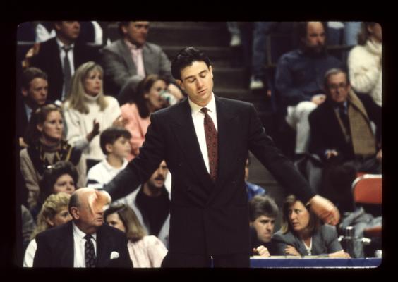 Rick Pitino coaching, Bill Keightley on bench; UK vs. Ole Miss