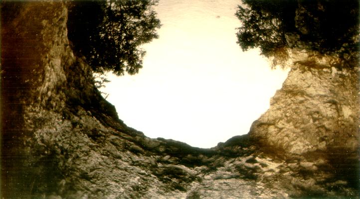 A bridge formed by rock