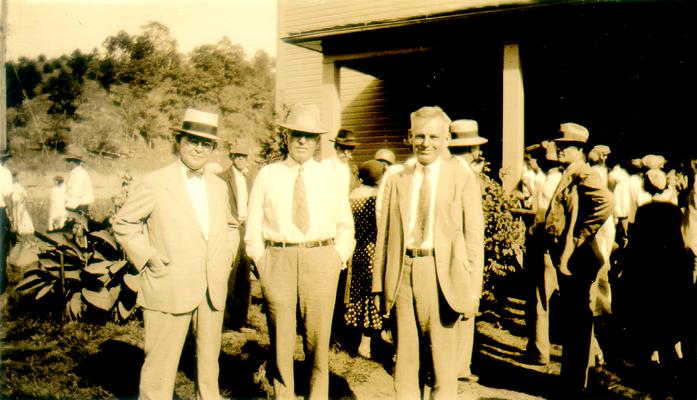 People in front of a building