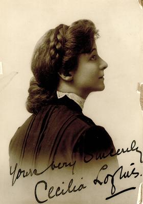 Cecilia Loftus, autographed; no photographer or place given