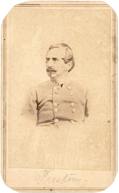 Major General William Preston (1816-1887), C.S.A.; Lexington, Kentucky native; served in the Kentucky State Legislature, in uniform