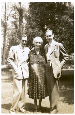 Margaret Wickliffe Preston Johnson (1885-1964), Philip Preston Johnston III (1918-1964), and a man identified as Prince Alexis