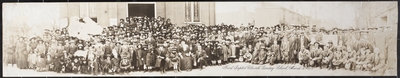 Panoramic group photograph of the First Baptist Church Sunday School at 266 East Short Street, at Deweese Street, Lexington, Kentucky