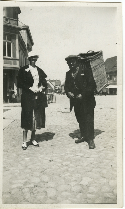 Woman and man outside.  Berlin vicinity Spreewald.   