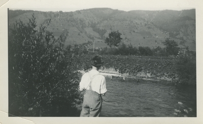 Lanscape, man with back to camera.  