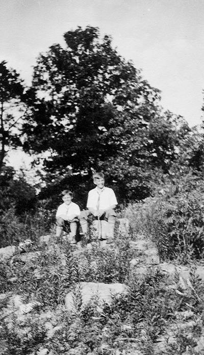 Ned and Francis. At site of old monument. Blue Licks Battlefield