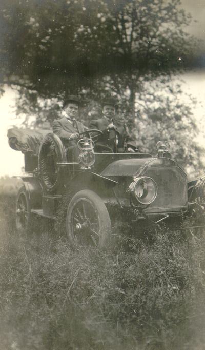 Payne's Depot. Samuel M. Wilson and unidentified man in automobile