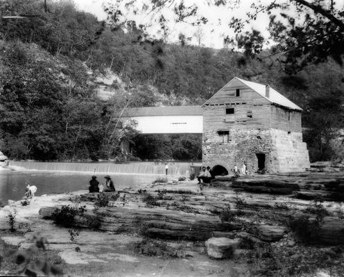 King's Mill on Dix River; this mill was left standing when Herrington Lake was formed and now is at the bottom of that body of water