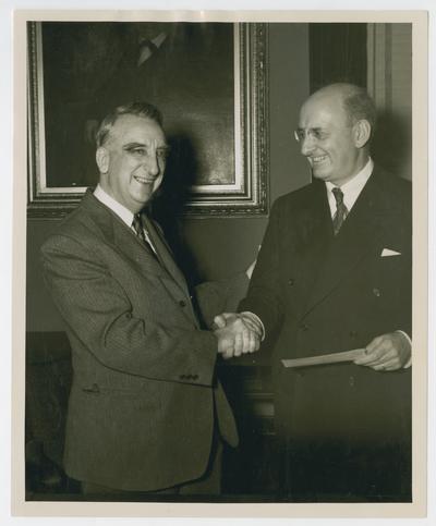 Secretary of the Treasury Vinson with former Secretary of Treasury Henry Morgenthau