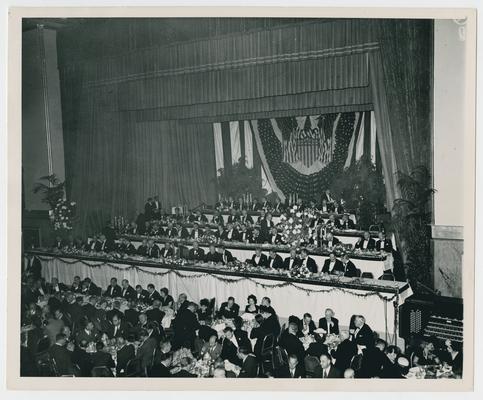 View from above of the New York County War Bond Committee Dinner