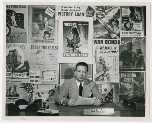 Ted R. Gamble at his desk in the War Finance Division, Treasury Department