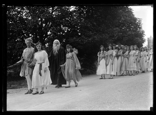 Pageant, procession of actors and dancers