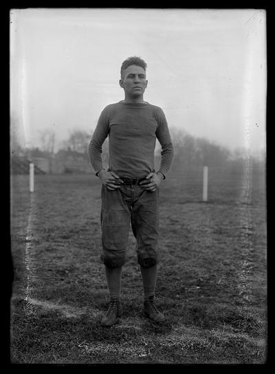 Football player on middle of field