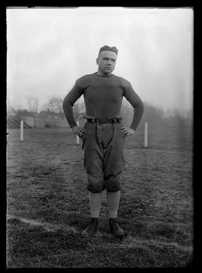 Football player on middle of field