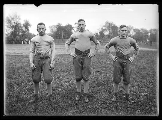 Football players in threes
