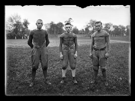 Football players in threes