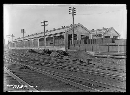 Chattanooga, new coach shed with coal cars