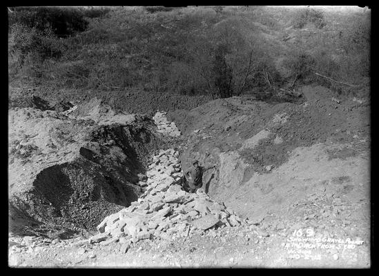 16.9 showing gravel pocket, fourth ditch from south end, west side