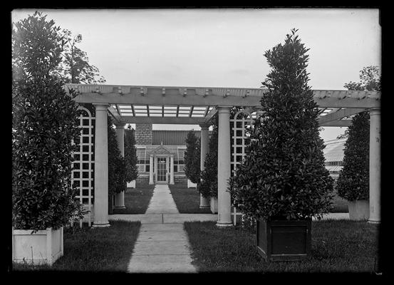 Elmendorf greenhouses, pergola around