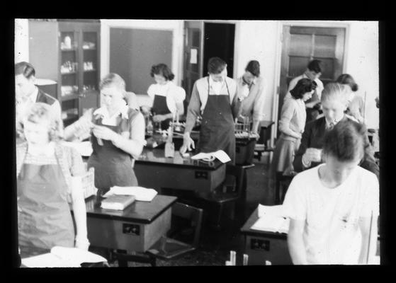 Senior High School students in chemistry lab