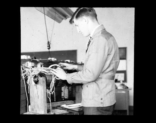 Student with electrical wiring