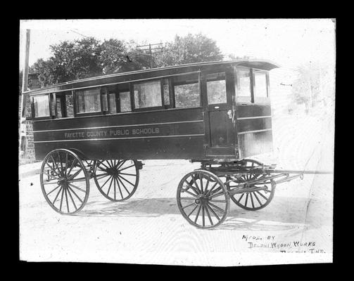 Horse-drawn Fayette County school bus