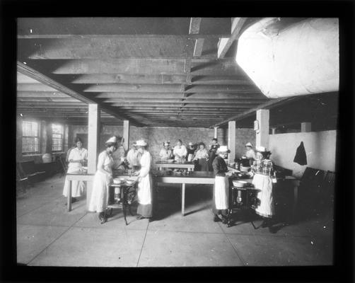 Students in cooking laboratory